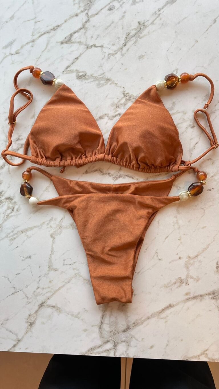 BIQUINI CONHAQUE CORTININHA PARALELO STRING MARROM/P