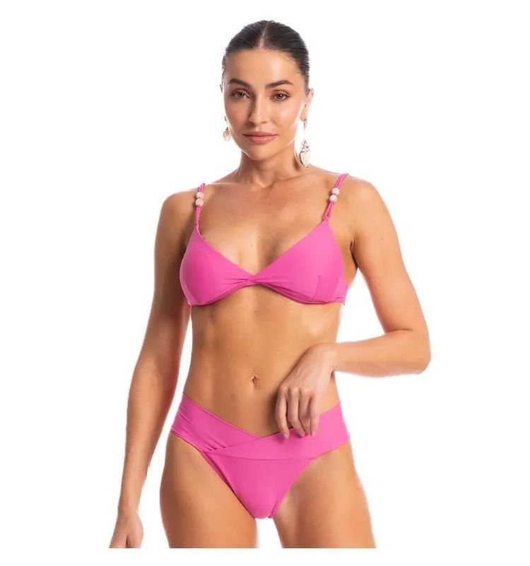 BIQUINI FLORA TRIANGULO TRANPASSADA MEDIA CEREJA/GG