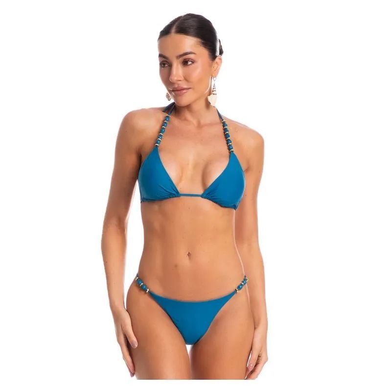 BIQUINI PORTO CORTININHA STRING AZUL MEDIO/G