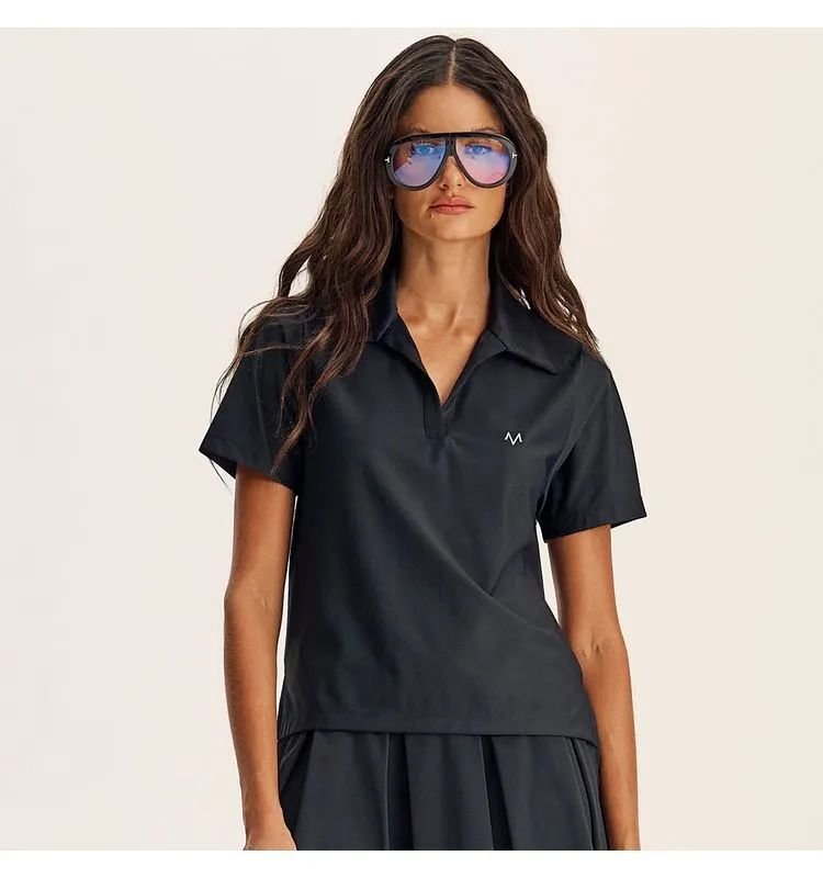 CAMISETA PLAYER COM GOLA POLO PRETO/P