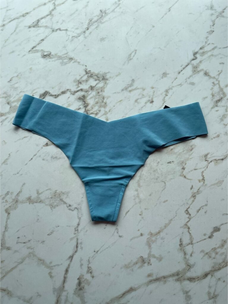 CALCINHA FIO DENTAL EM MICROFIBRA NUDE - AZUL REFLEXO - P