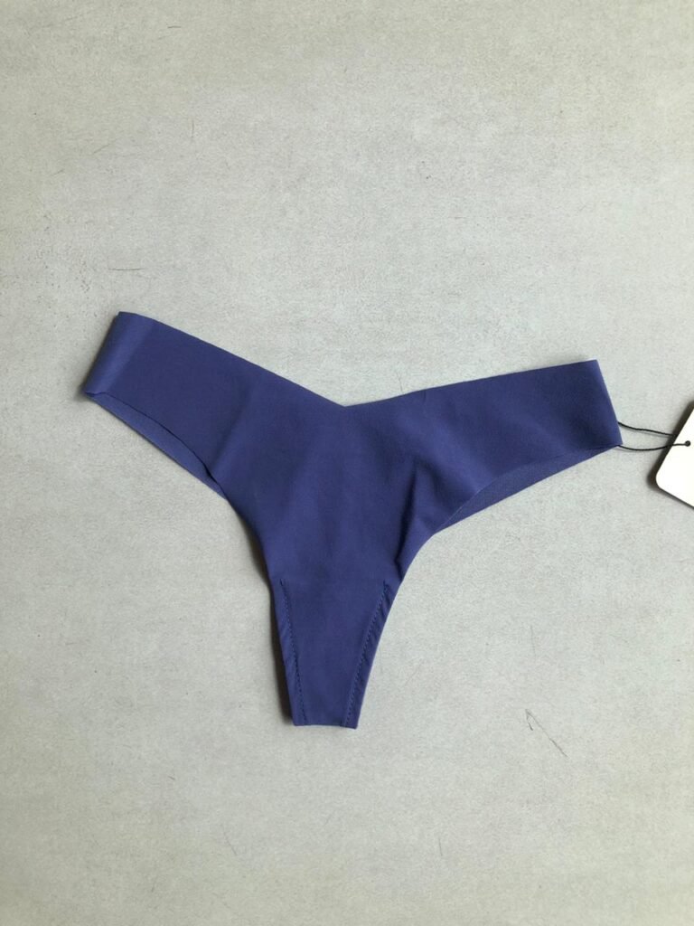 CALCINHA FIO DENTAL EM MICROFIBRA NUDE - AZUL PERSIA - G