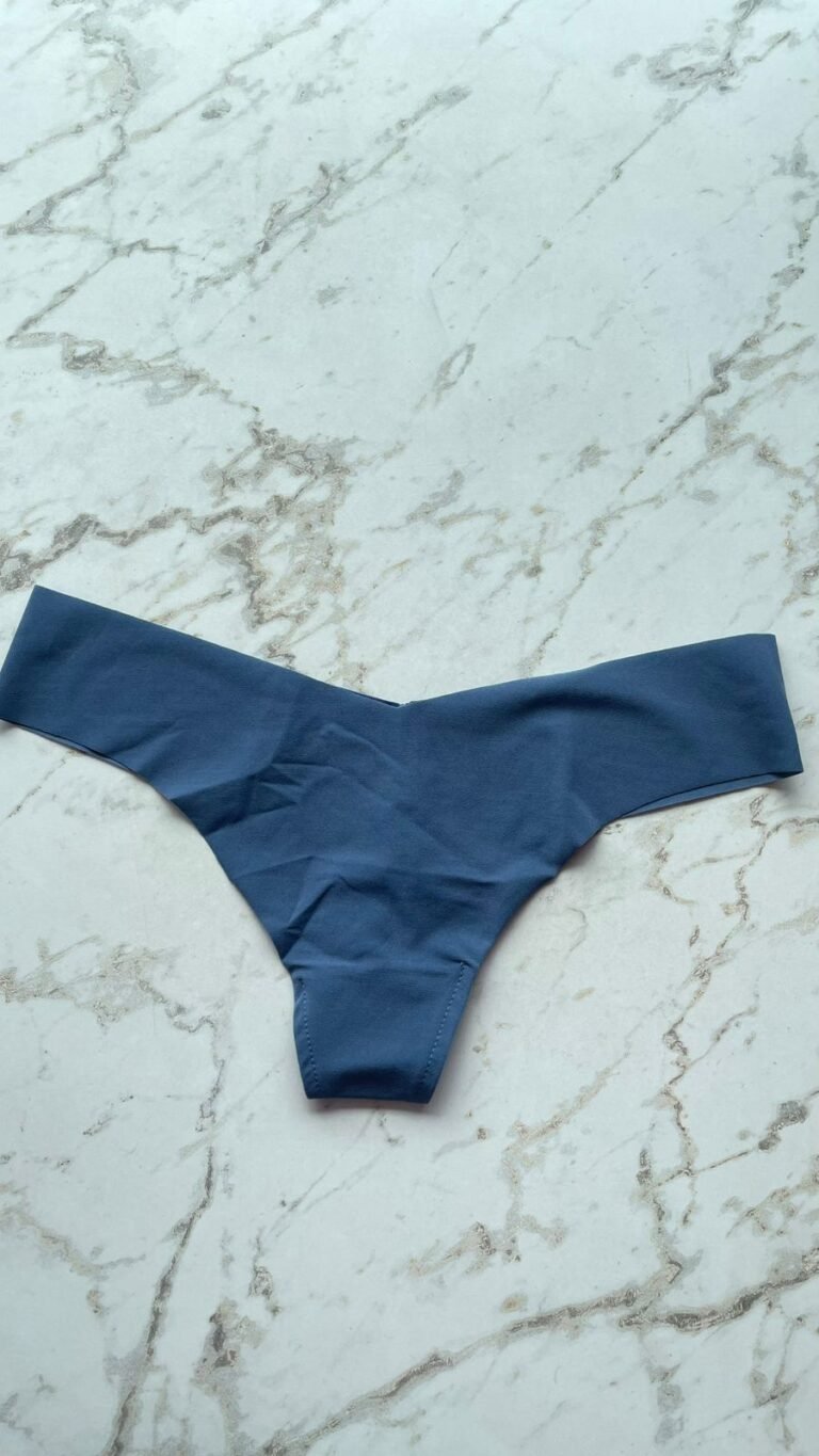 CALCINHA FIO DENTAL EM MICROFIBRA NUDE - AZUL DELICATO - G