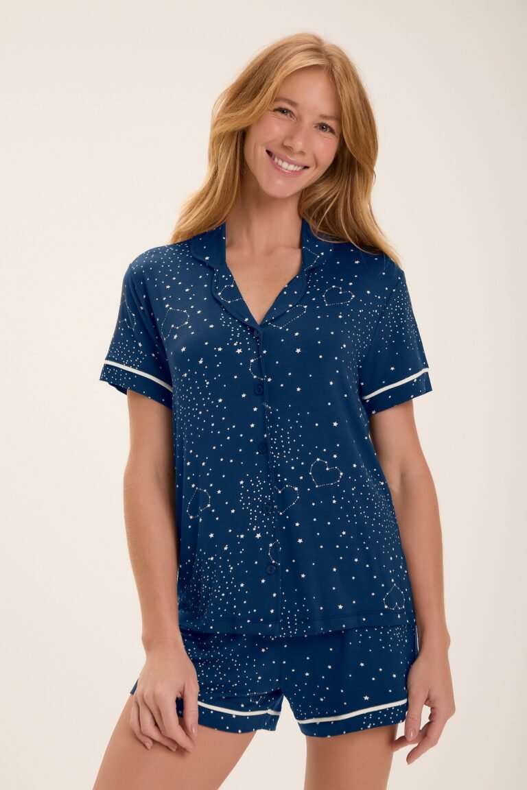 PIJAMA FEMININO MGA CTA AMERICANO C/ SHORTS / UNICA / GG