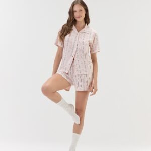 PIJAMA FEMININO MGA CTA AMERICANO C/ SHORTS / UNICA