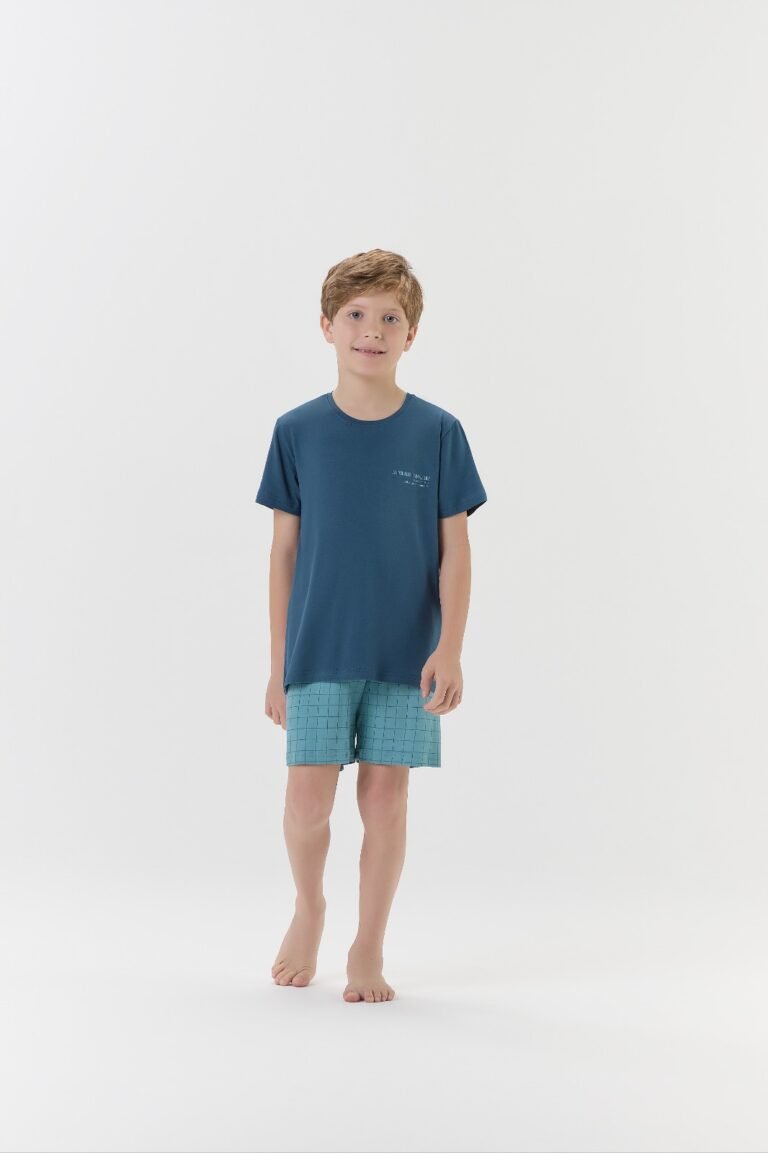 PIJAMA MASCULINO INFANTIL MGA CTA C/ BERMUDA / UNICA