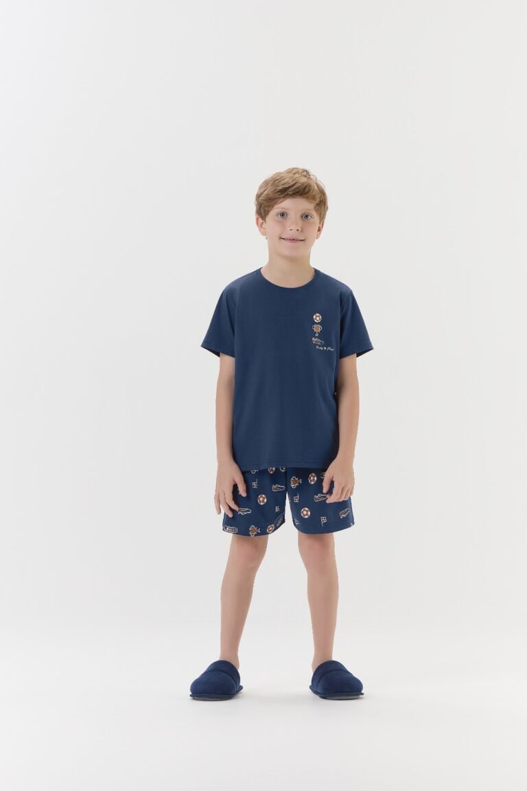 PIJAMA MASCULINO INFANTIL MGA CTA C/ BERMUDA / UNICA