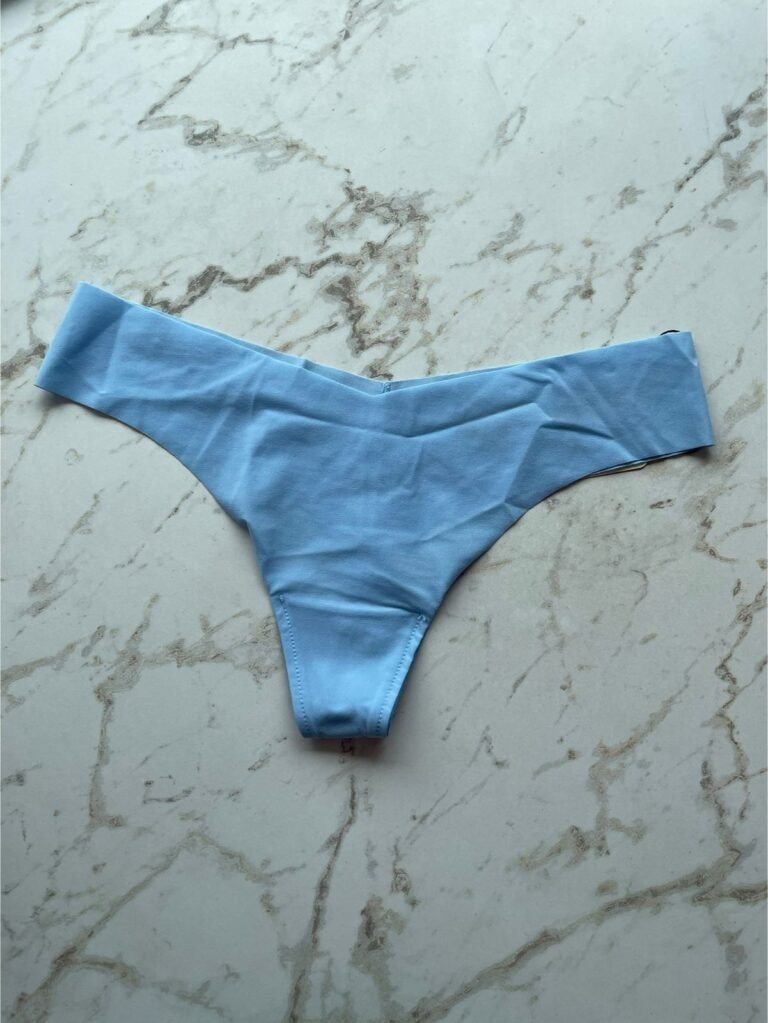 CALCINHA FIO DENTAL EM MICROFIBRA NUDE - AZUL TULE - M