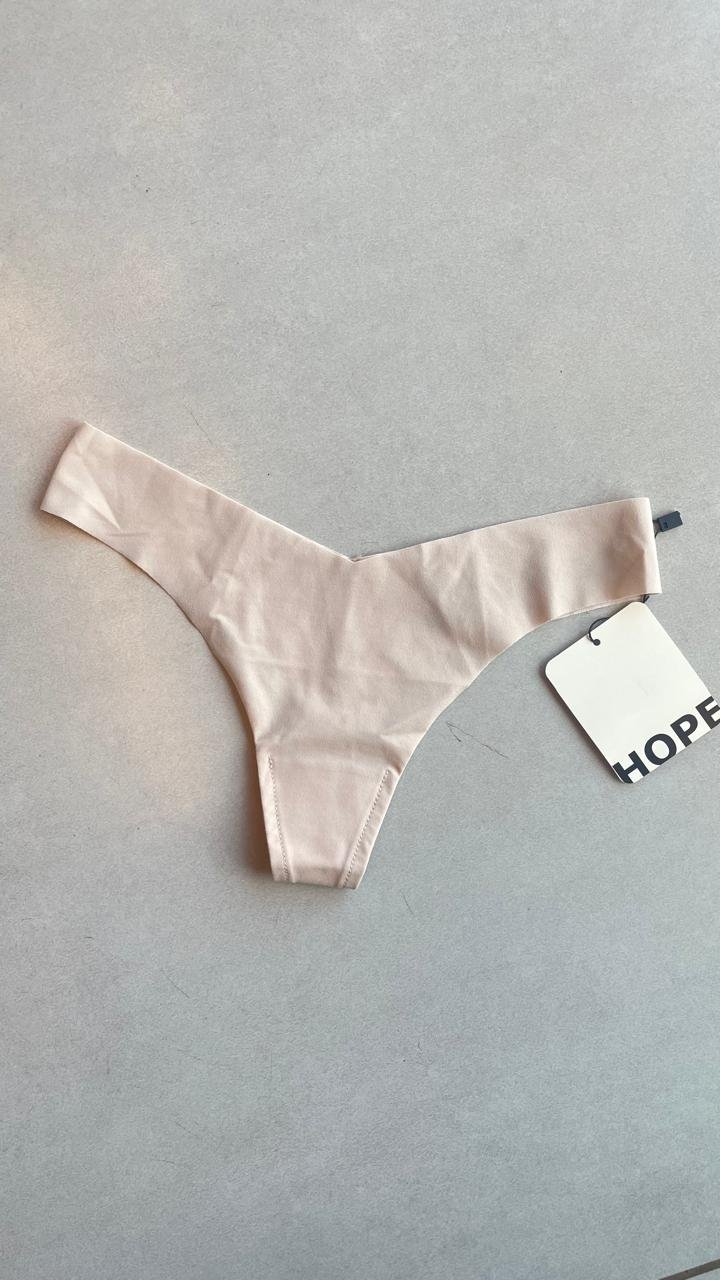 CALCINHA FIO DENTAL EM MICROFIBRA NUDE - BEGE BALLET - M