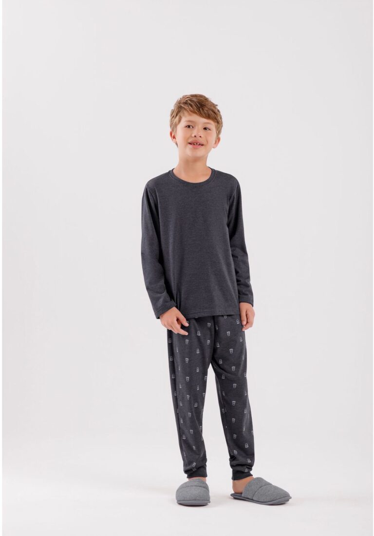 PIJAMA MASCULINO INFANTIL MGA LGA C/ CALAA / UNICA / 12