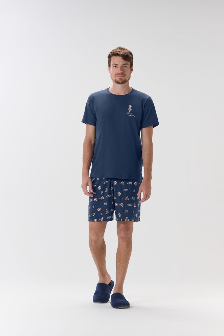 PIJAMA MASCULINO MGA CTA C/ BERMUDA / UNICA