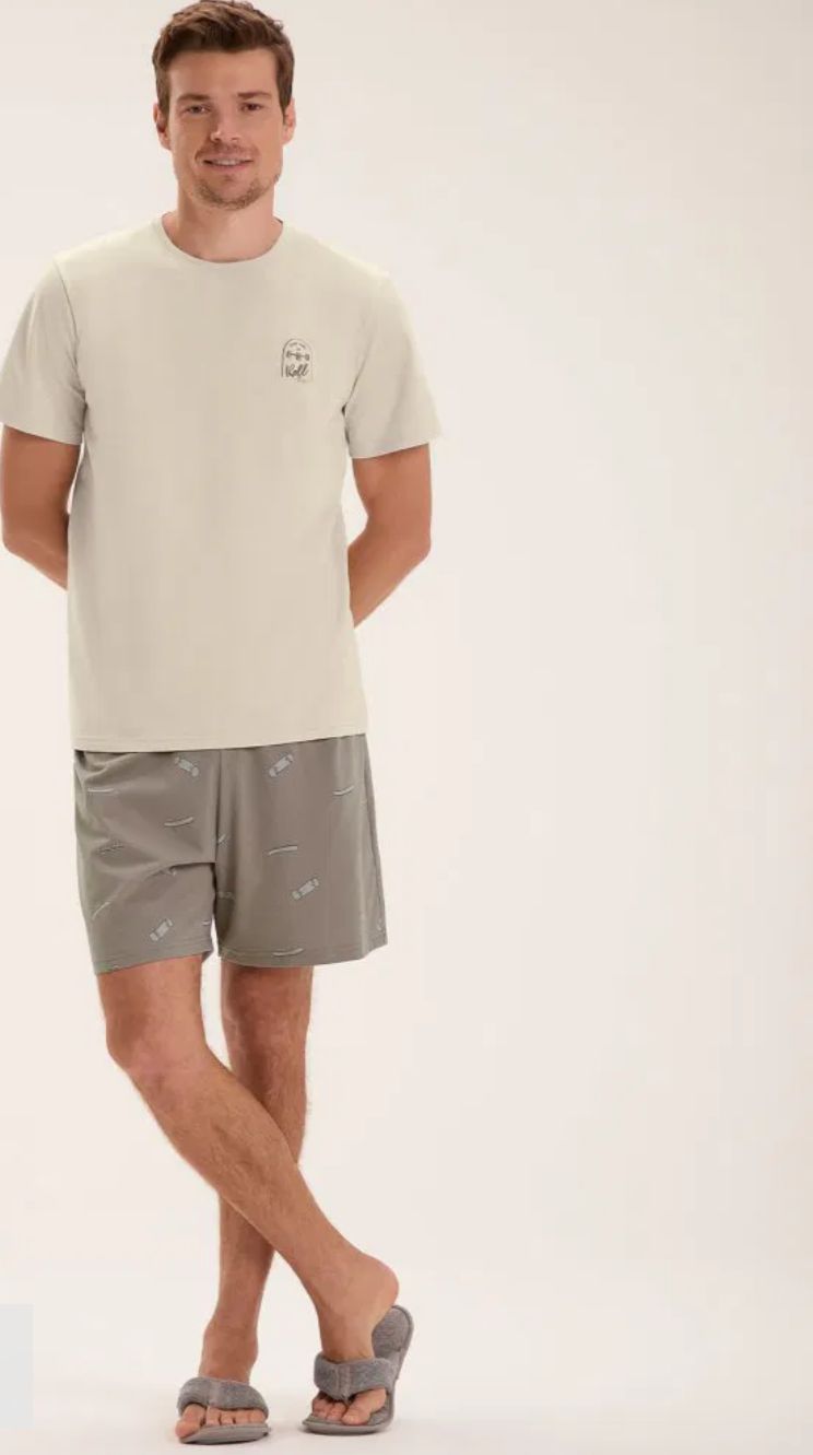 PIJAMA MASCULINO MGA CTA C/ BERMUDA / UNICA / G