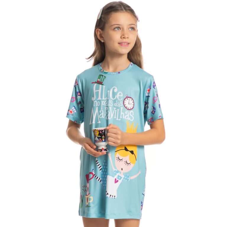 CAMISAO MARLOWA INFANTIL AZUL MEDIO/08