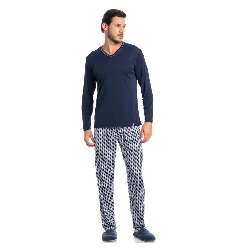 PIJAMA CLOVIS LONGO PRETO/M